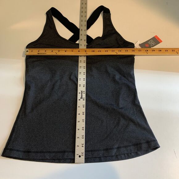 Pure NRG Athletics Tank Top Womens L Large Grey Built In Shelf Bra Padded Yoga - Picture 7 of 13